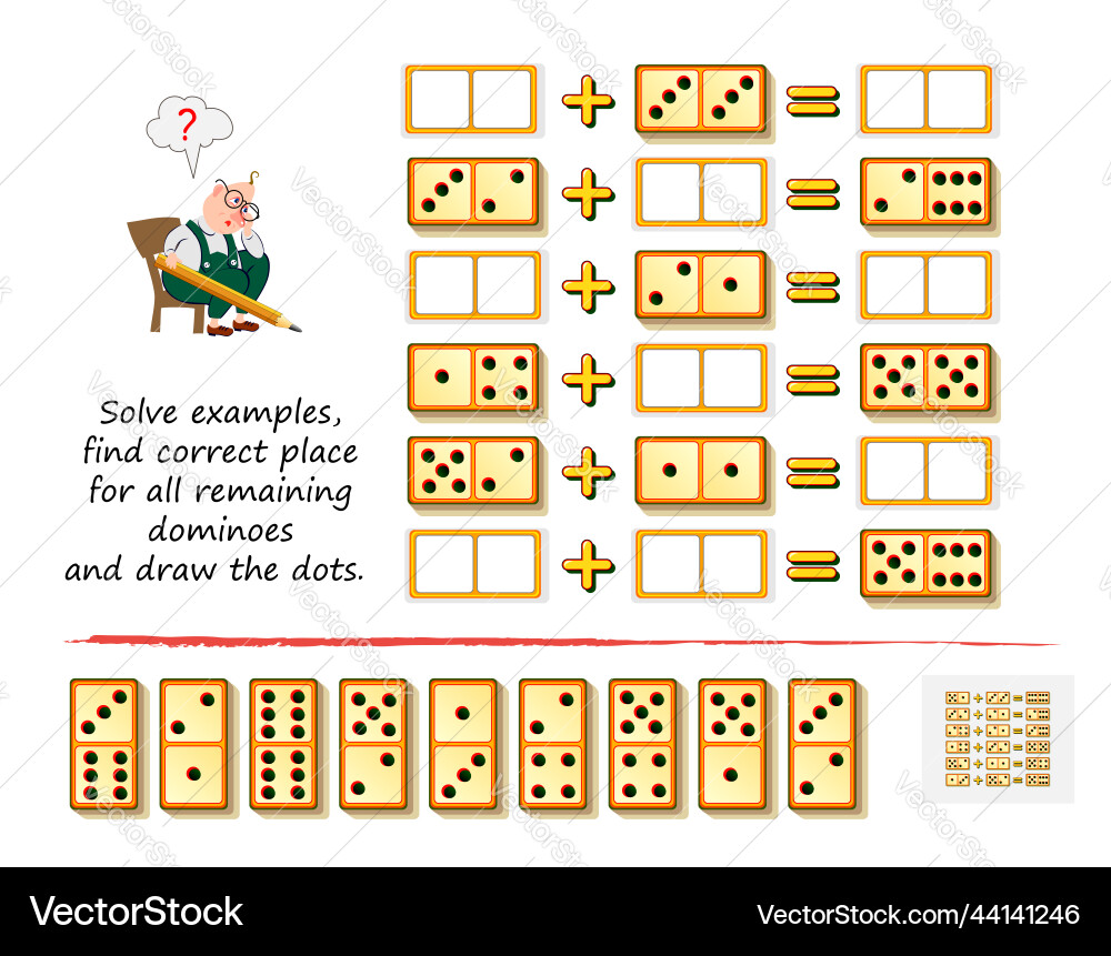 Mathematical logic puzzle game for children Mathematical logic puzzle game for children vector image