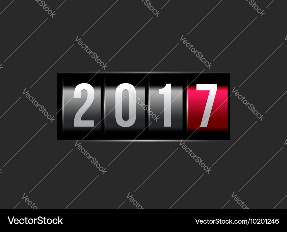 New year counter 2016 with power button vector image