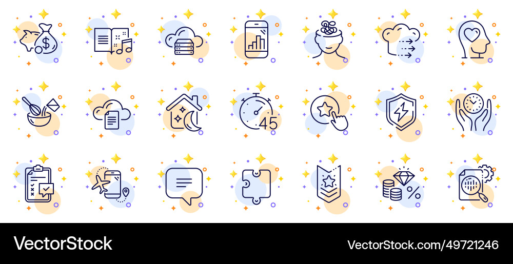 Outline set of file storage cloud server Outline set of file storage cloud server vector image