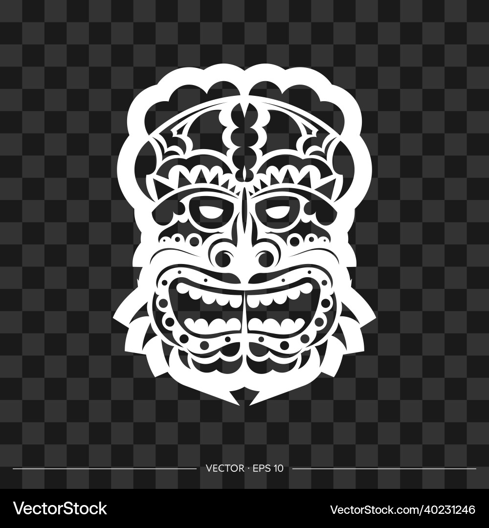 Polynesia mask pattern the contour of face Polynesia mask pattern the contour of face vector image