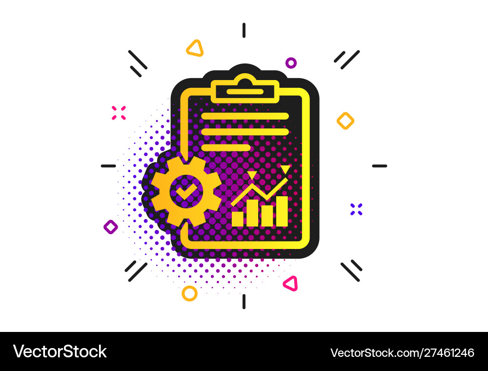 Project management icon report document symbol Project management icon report document symbol vector image