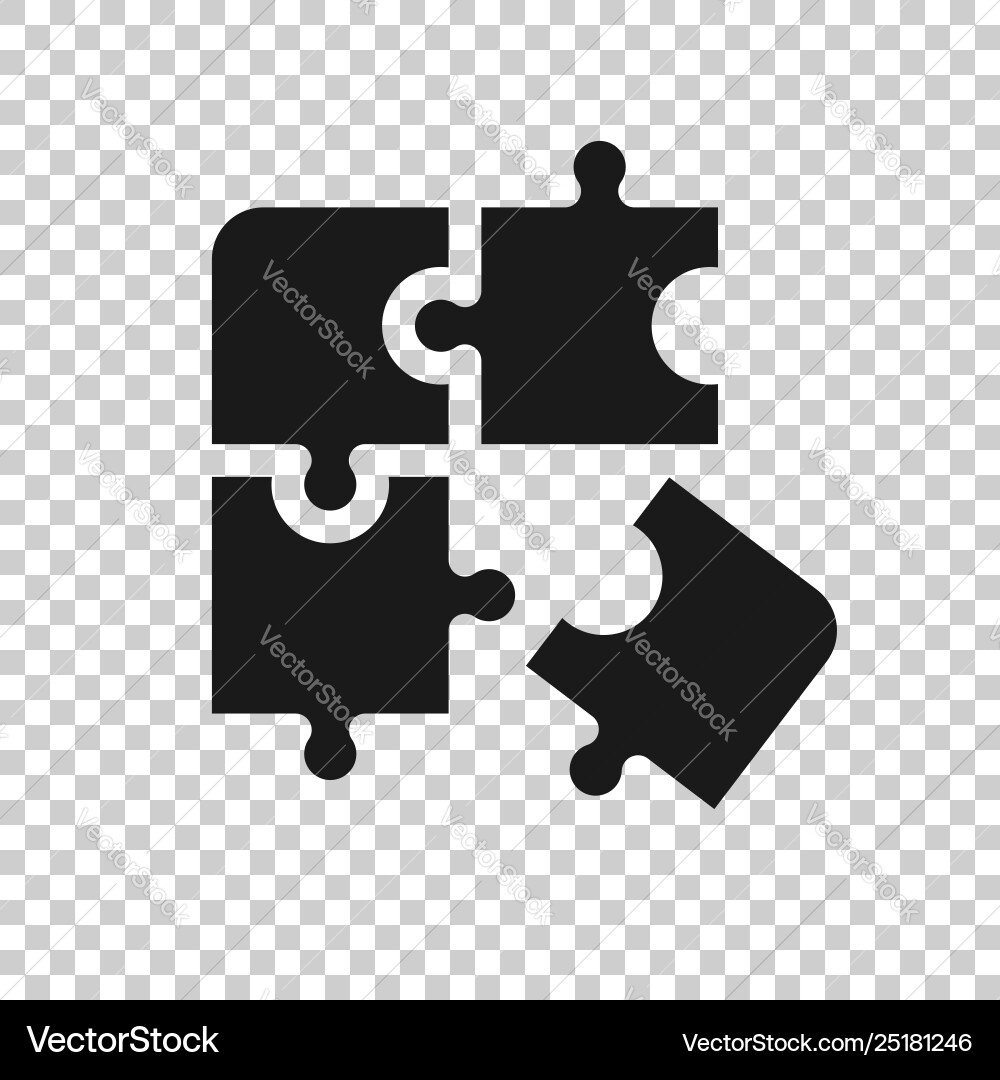 Puzzle compatible icon in transparent style vector image