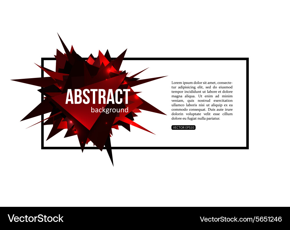 Red isolated template poster with triangular vector image