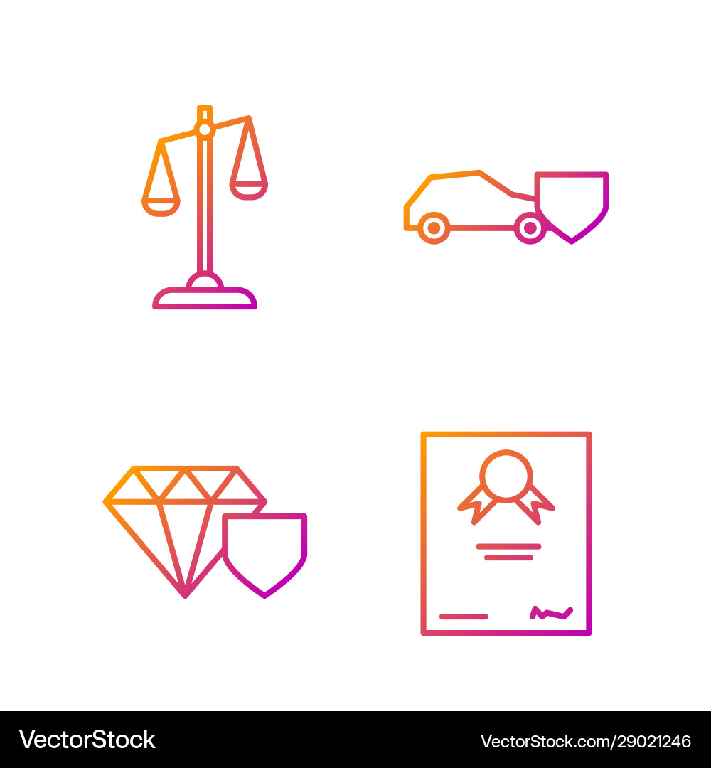 Set line certificate template diamond with shield Set line certificate template diamond with shield vector image