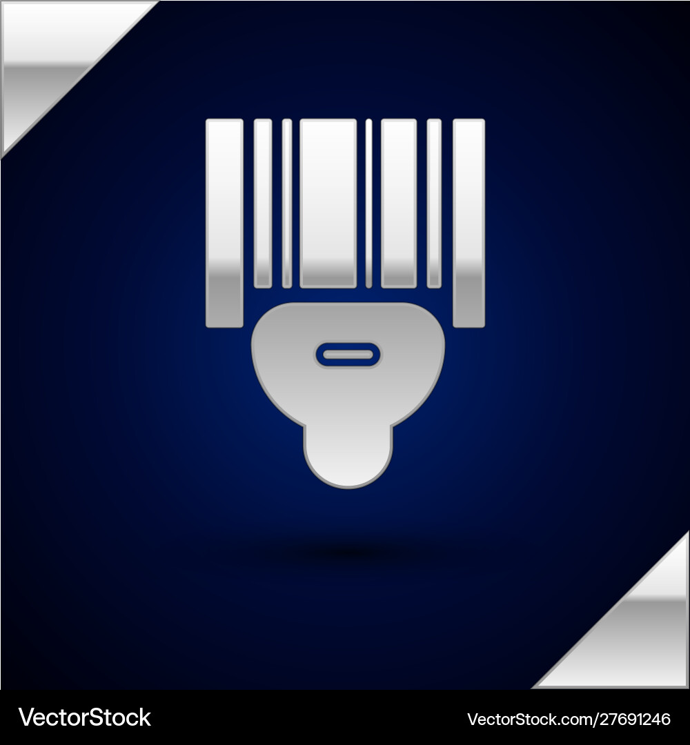 Silver scanner scanning bar code icon isolated Silver scanner scanning bar code icon isolated Vector Image
