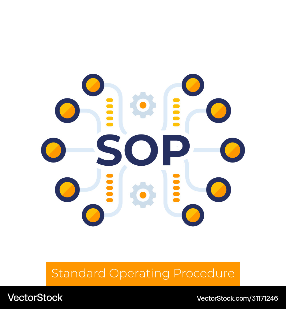 Sop icon standard operating procedure vector image