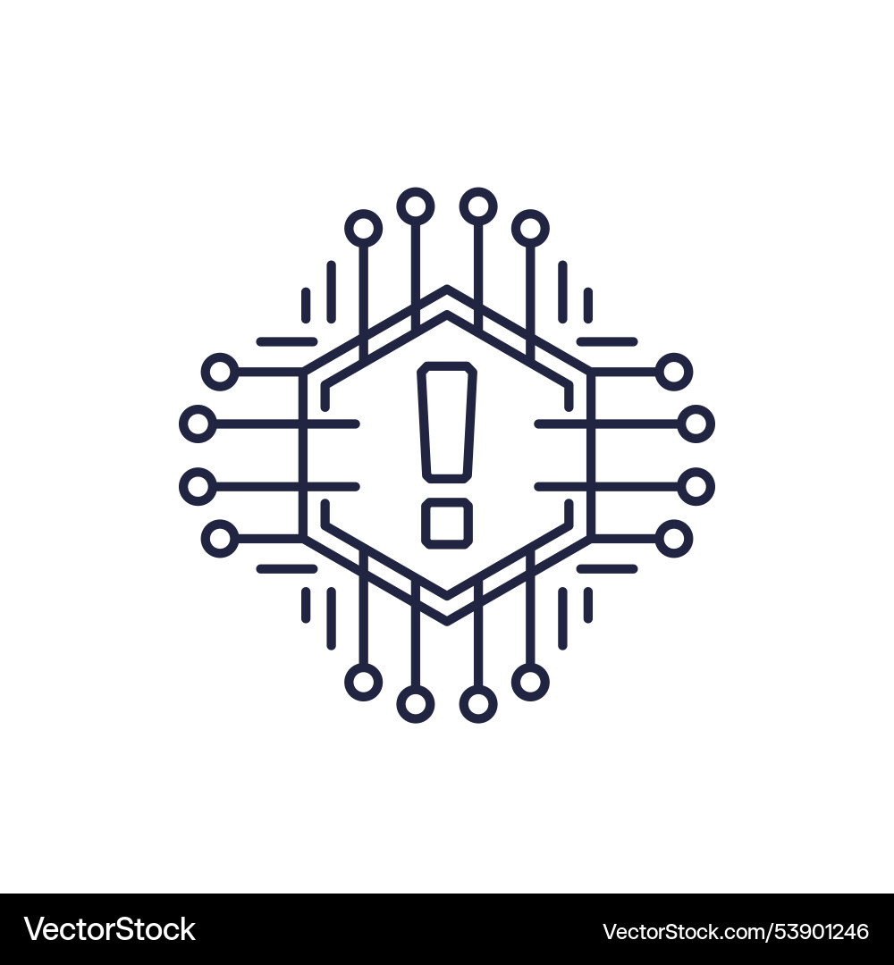 System error warning alert line icon Vector Image