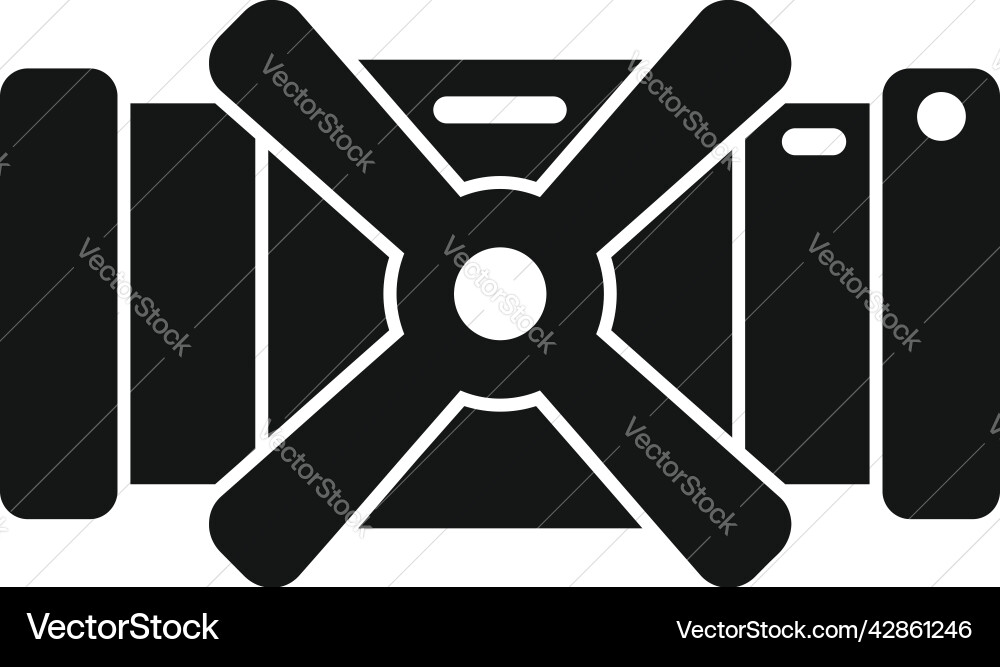 Top view water tap icon simple valve drain vector image