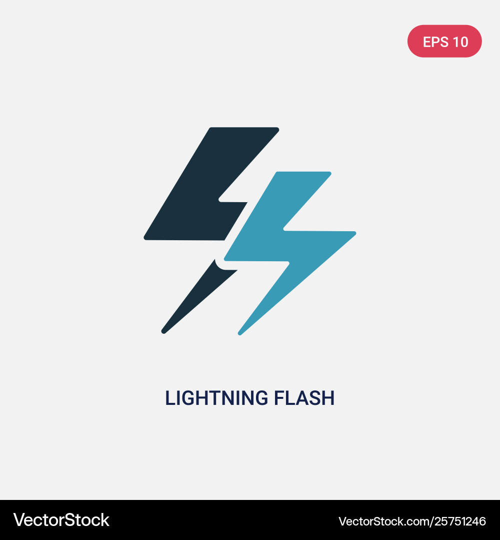 Two color lightning flash icon from user Two color lightning flash icon from user vector image