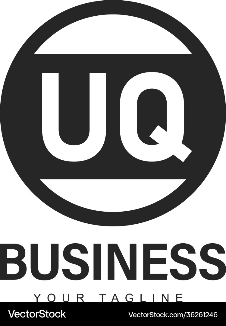 Uq initial a logo design with abstract style Uq initial a logo design with abstract style vector image