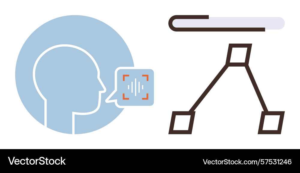 Voice recognition and decision-making process vector image