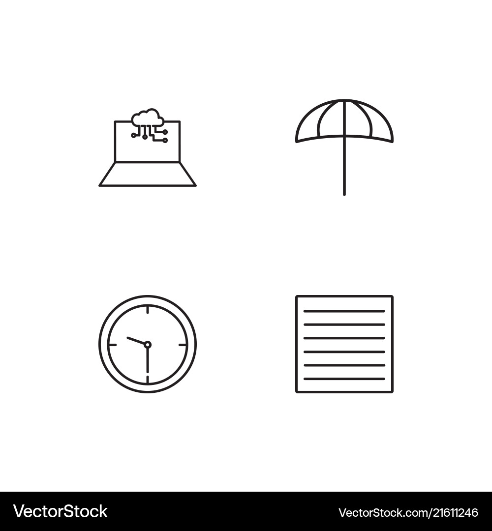 Web linear icons set simple outline vector image
