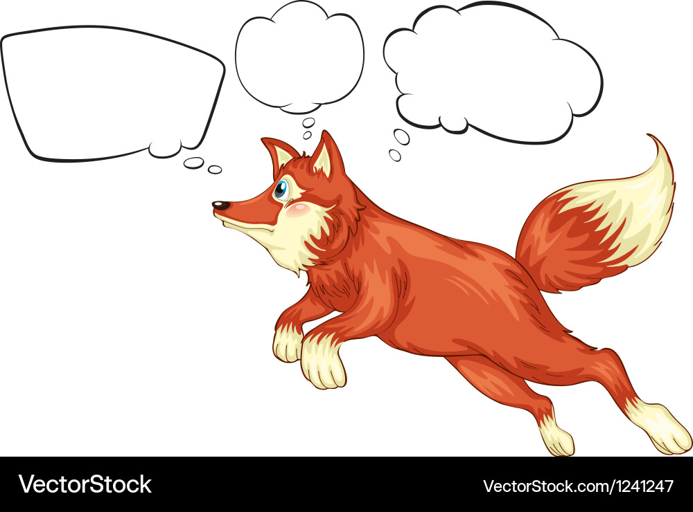 A fox in jumping position with empty thoughts Vector Image