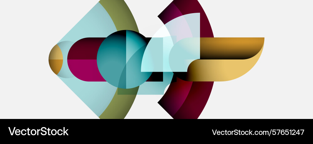Abstract geometric shapes overlap creating Vector Image