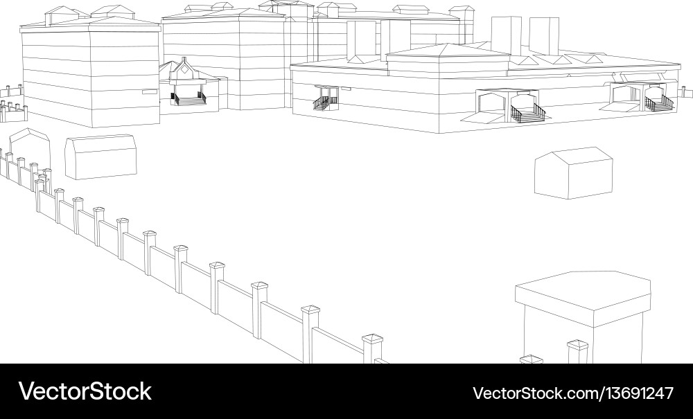 Abstract Wireframe Architecture vector image