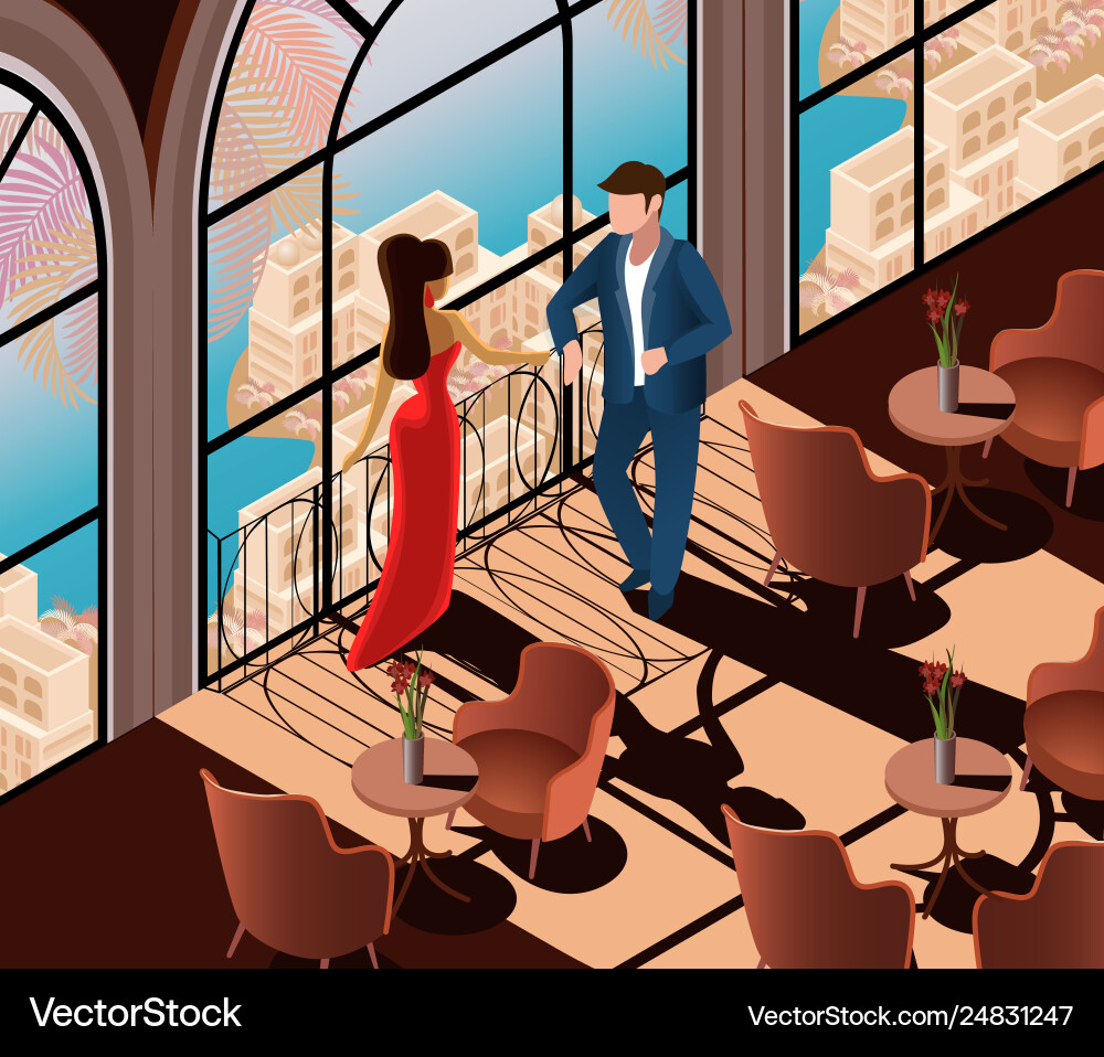 Attractive woman in red dress man suit Attractive woman in red dress man suit vector image