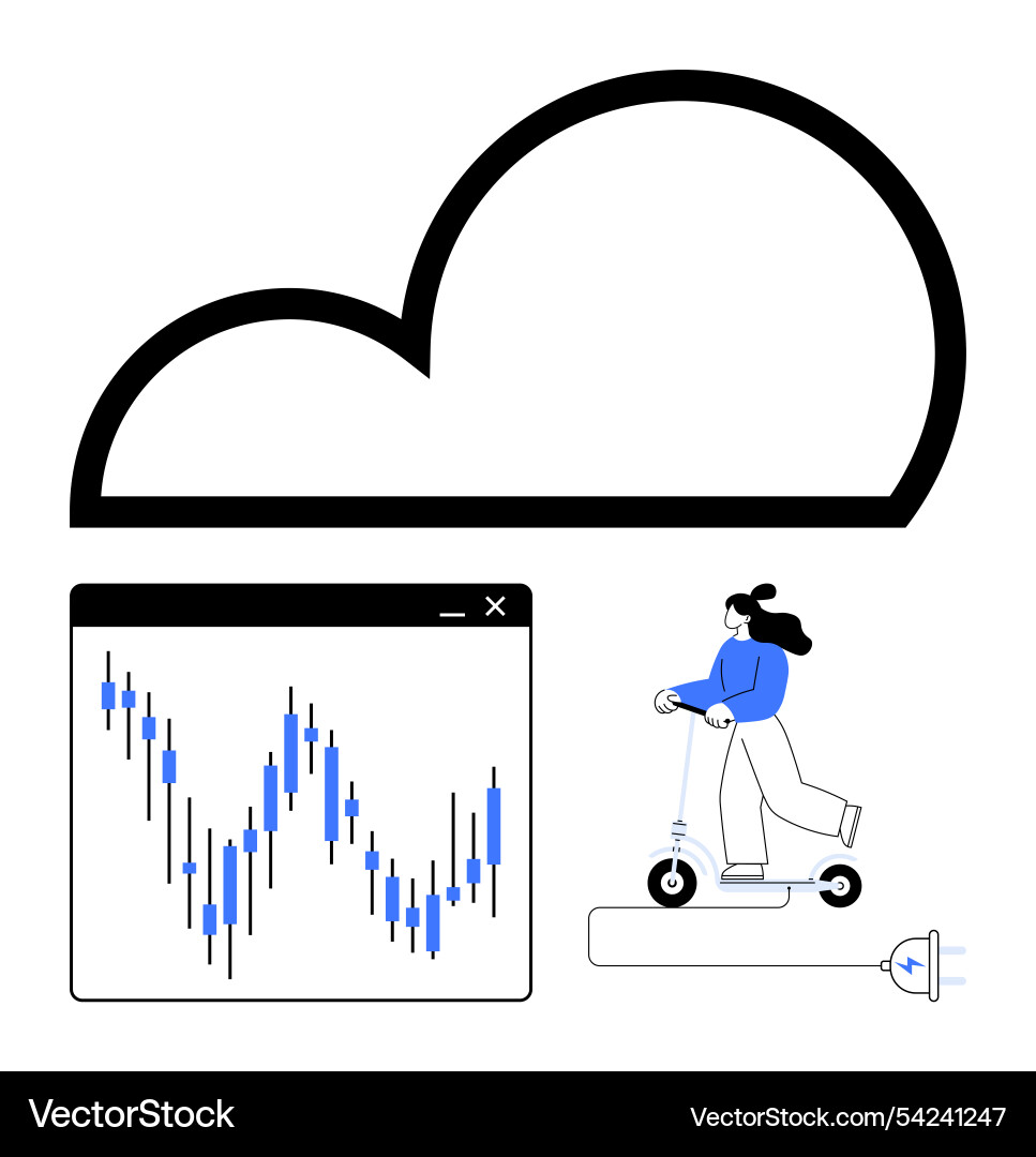 Cloud computing concept with data analysis and eco Vector Image