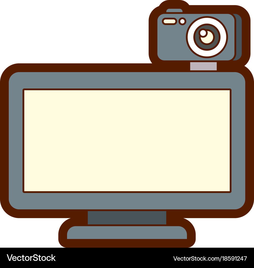 Computer monitor with camera web gadget Vector Image