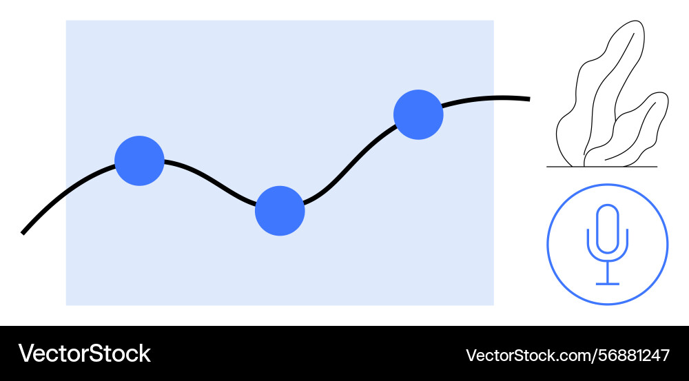 Data analysis graph with voice recognition Vector Image