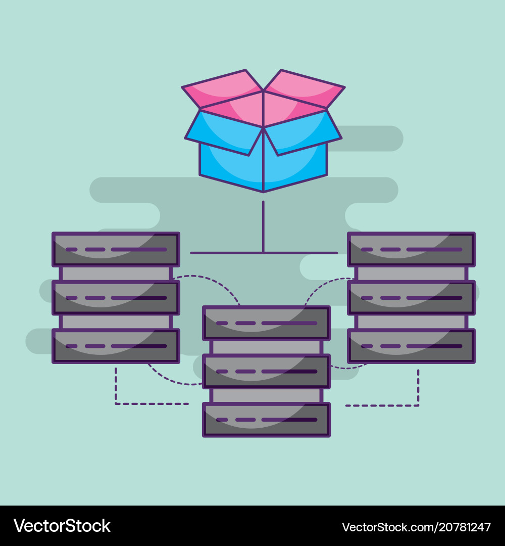 Data server center hosting connection storage Data server center hosting connection storage vector image