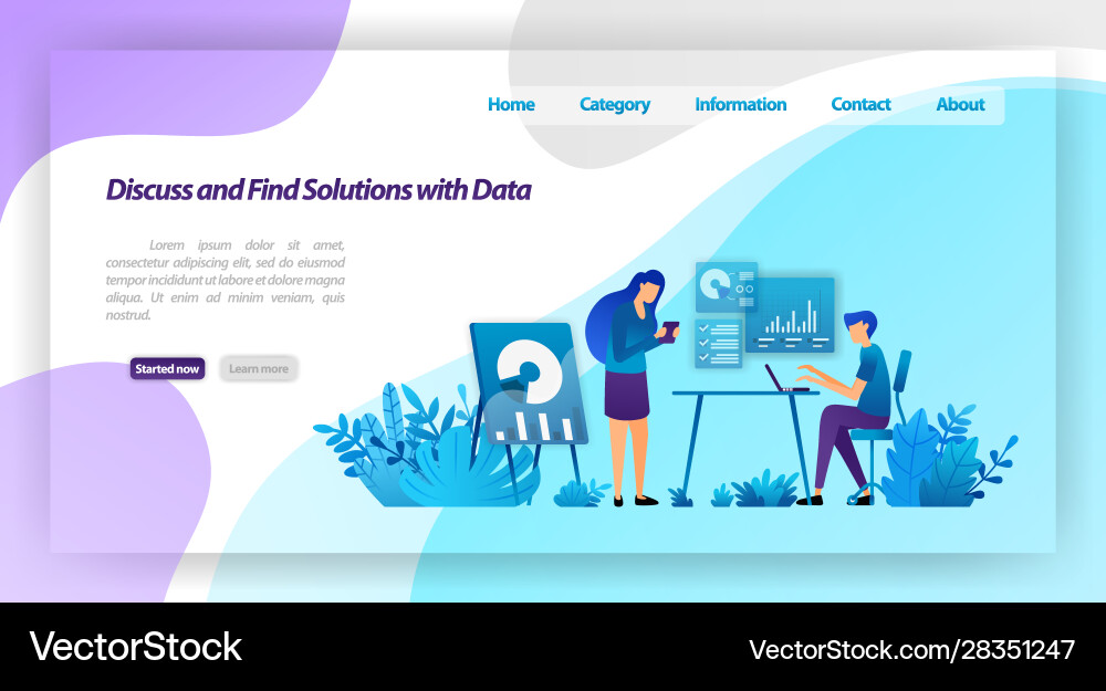 Discuss and find solutions to problems Vector Image