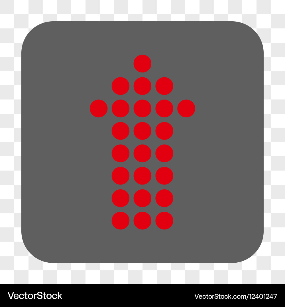 Dotted arrow up rounded square button Vector Image