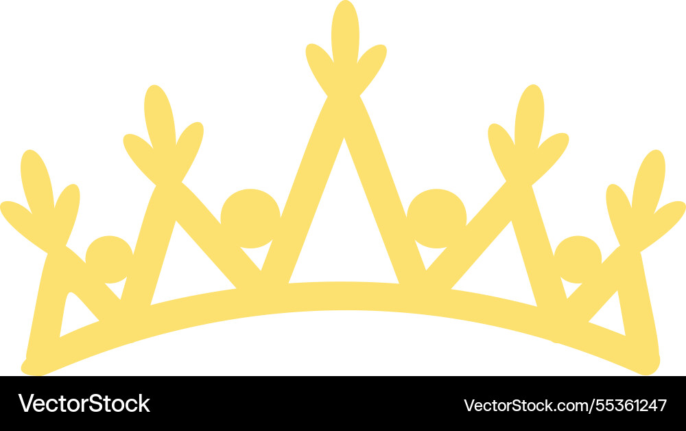 Elegant yellow crown featuring triangular shapes Elegant yellow crown featuring triangular shapes vector image