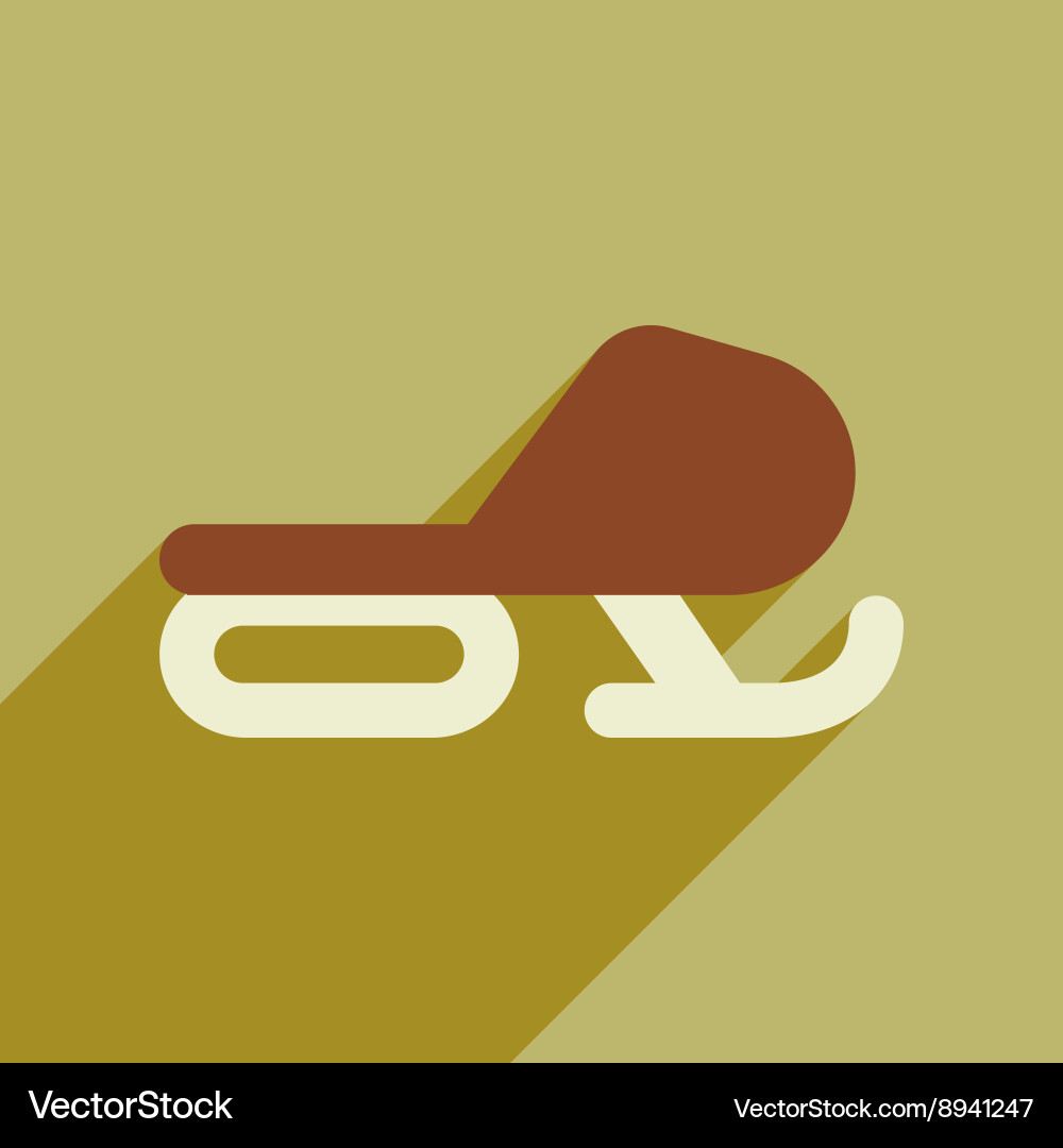 Flat web icon with long shadow snowmobile Vector Image