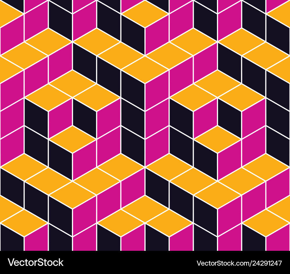 Geometric cubes abstract seamless pattern 3d Geometric cubes abstract seamless pattern 3d Vector Image
