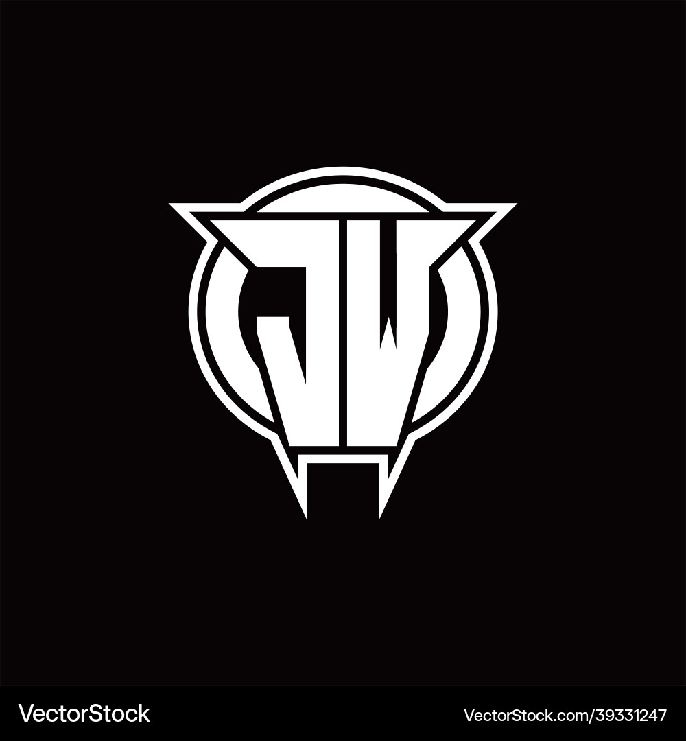 Jw logo monogram with circle rounded shape design Jw logo monogram with circle rounded shape design Vector Image