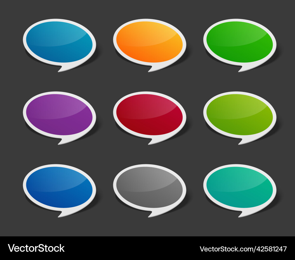 Multicolored dialog clouds stickers Multicolored dialog clouds stickers vector image
