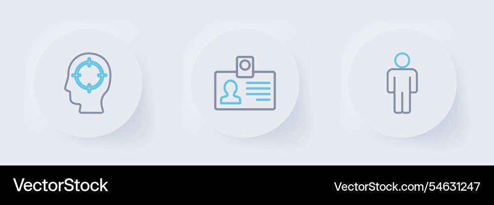 Set line user of man identification badge Set line user of man identification badge vector image