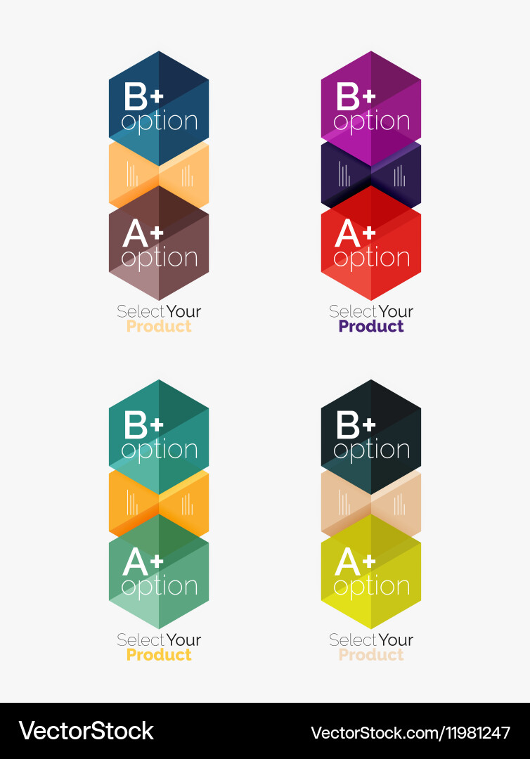 Set of business hexagon layouts with text Vector Image