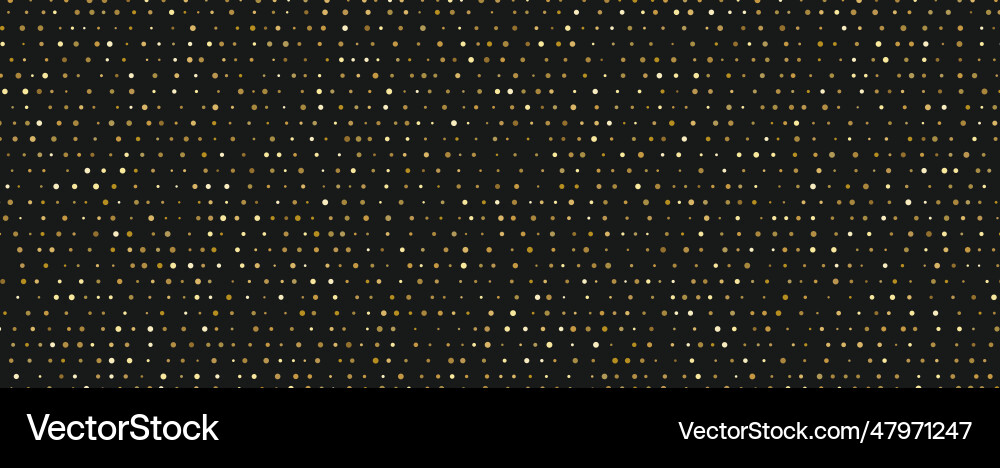 Small random dots gold pattern on black background vector image
