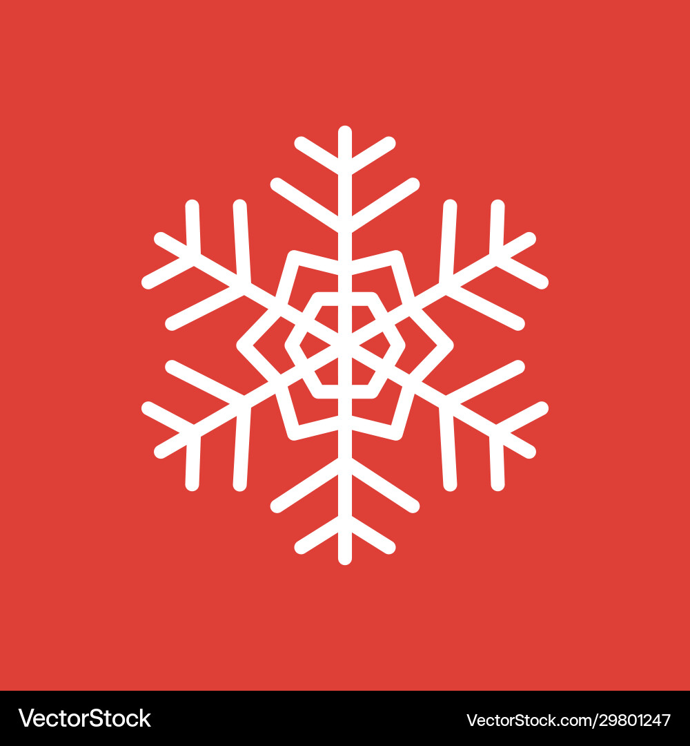 Snowflake icon isolated on red background Snowflake icon isolated on red background vector image
