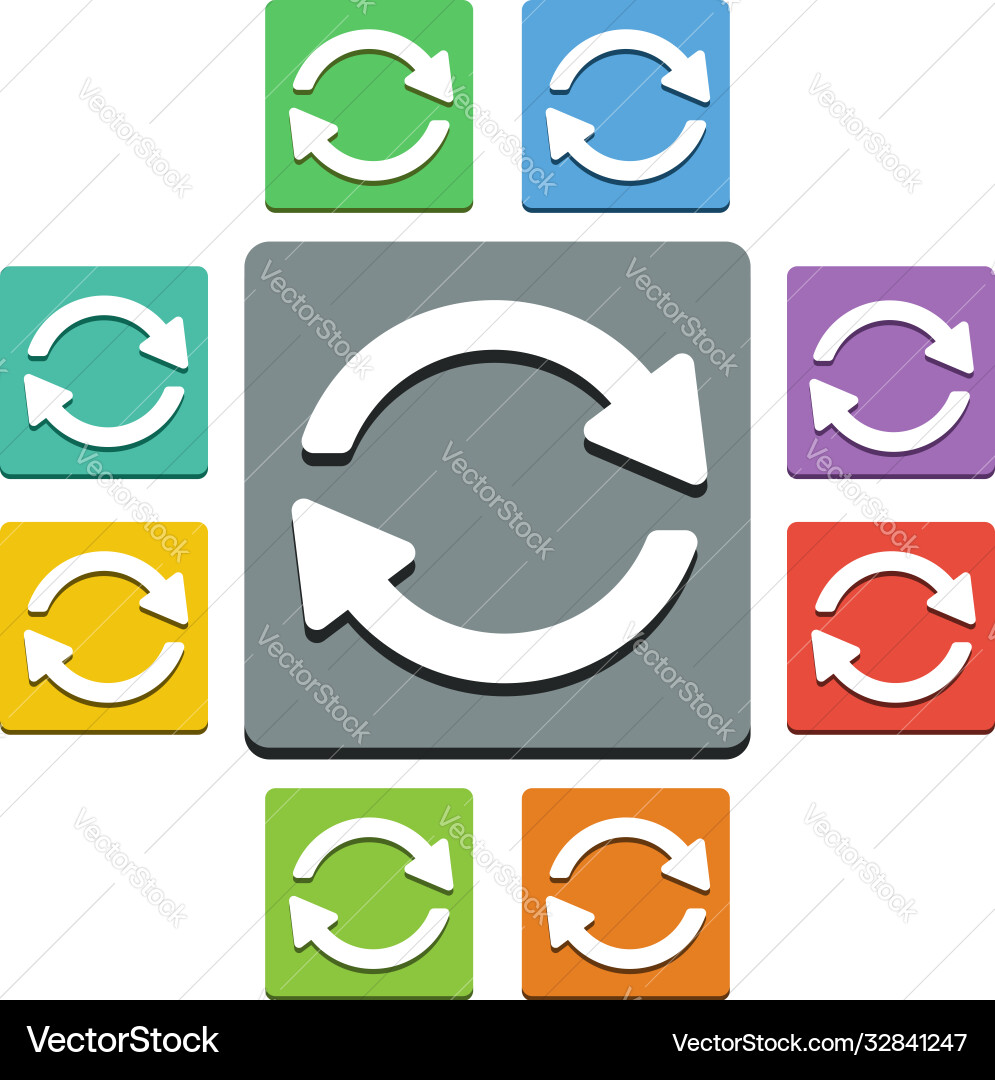 Synchronize icons - almost flat style Synchronize icons - almost flat style vector image