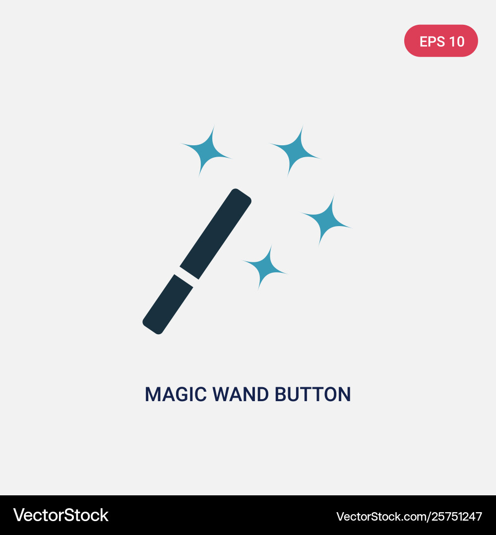 Two color magic wand button icon from user vector image