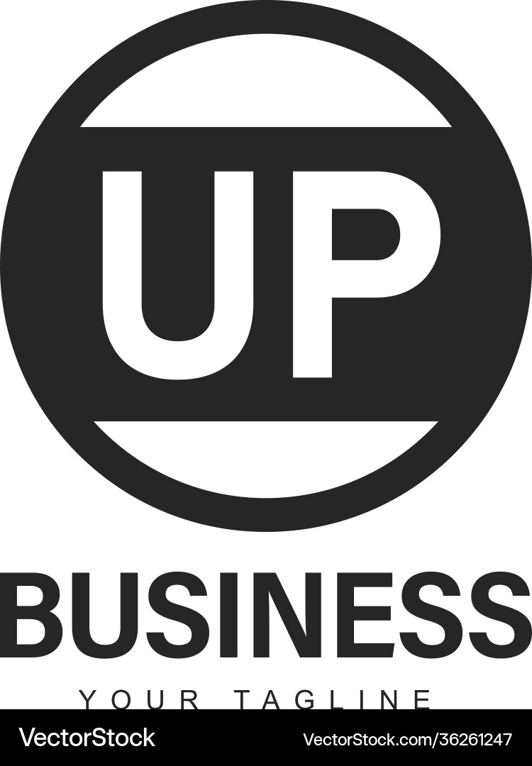 Up initial a logo design with abstract style vector image