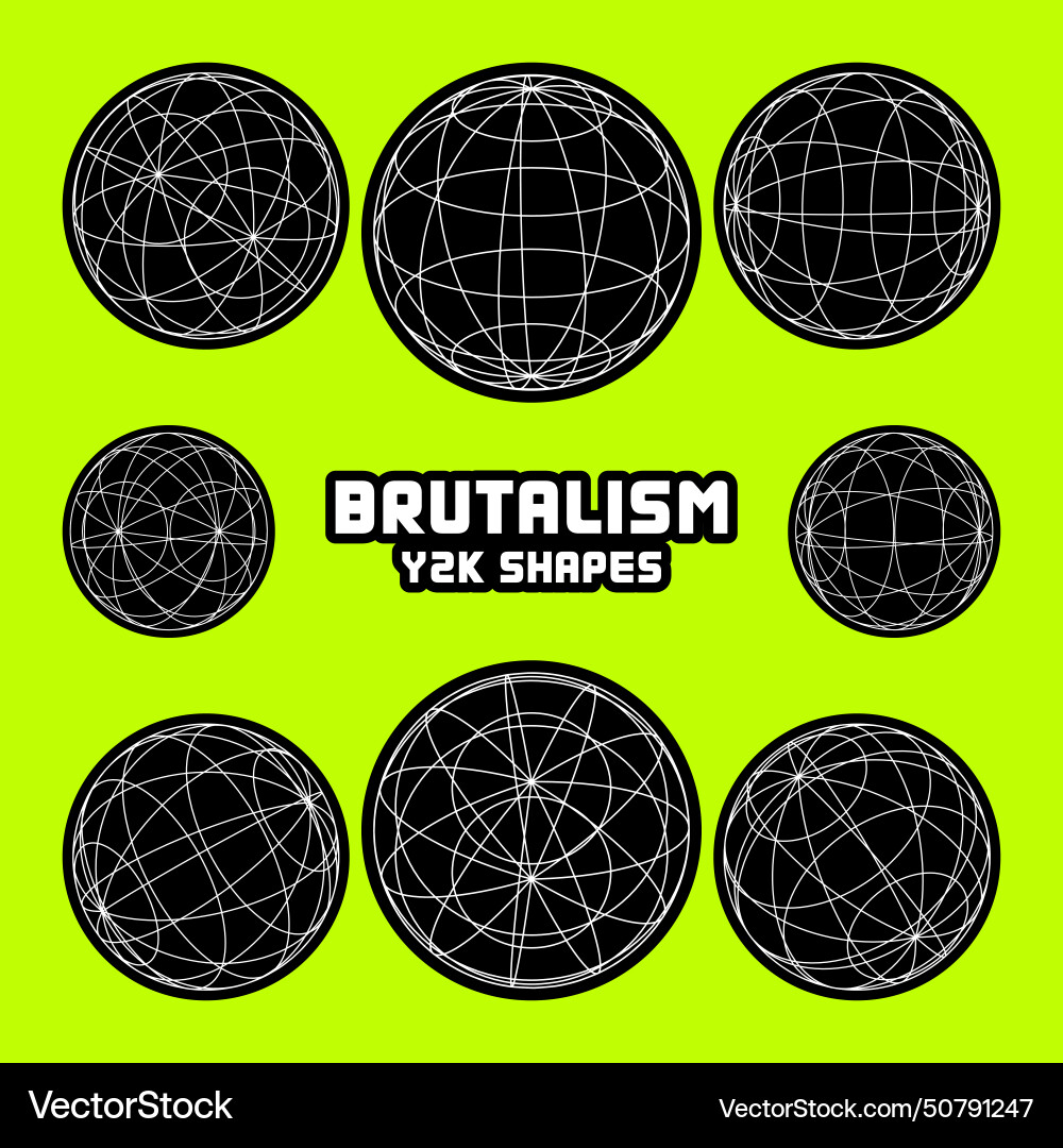 Wireframe shapes lined sphere perspective mesh Wireframe shapes lined sphere perspective mesh vector image