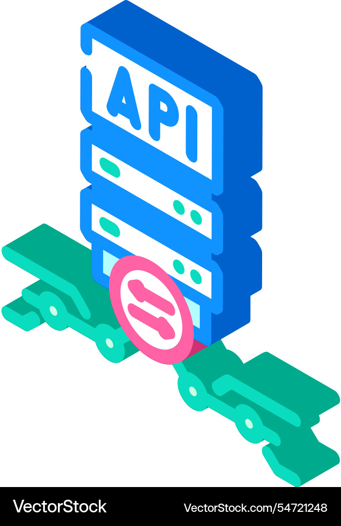 Api connection isometric icon Api connection isometric icon Vector Image