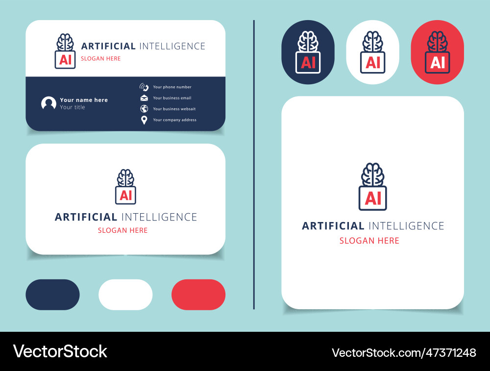 Artificial intelligence logo design with editable Artificial intelligence logo design with editable vector image