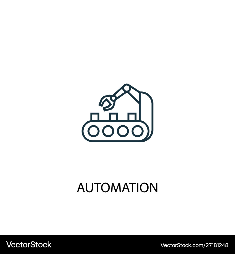 Automation Line Icon - Industrial Process vector image