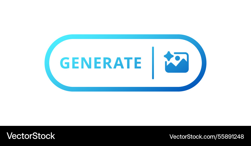 Button for generating digital art with symbolic vector image