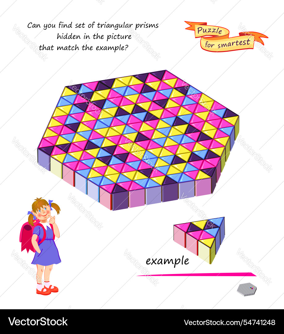 Can you find set of triangular prisms hidden Can you find set of triangular prisms hidden vector image