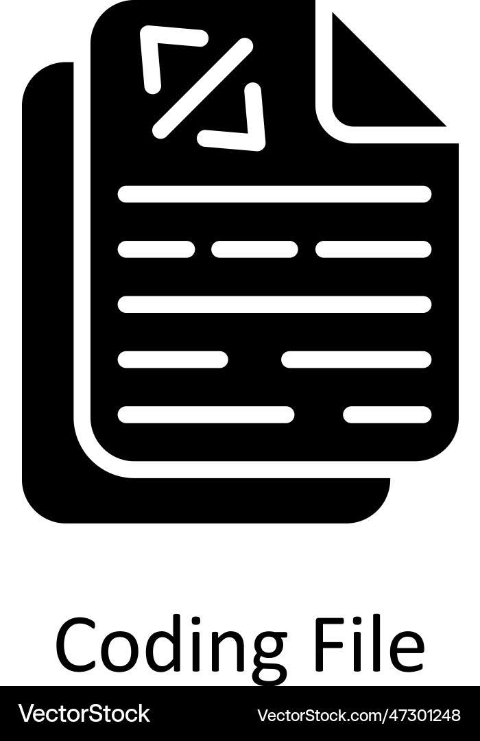 Coding file solid icon design Vector Image