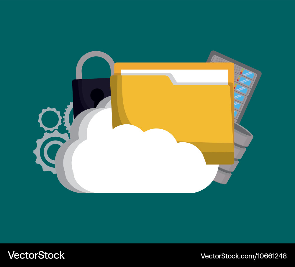 Data center and web hosting design vector image