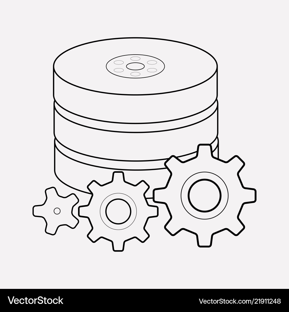 Data processing icon line element Data processing icon line element vector image