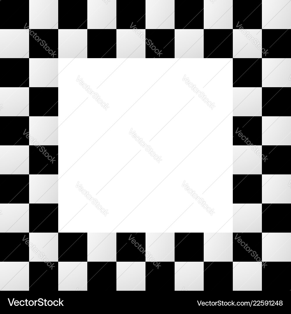 Empty squarish checkered frame border Empty squarish checkered frame border vector image