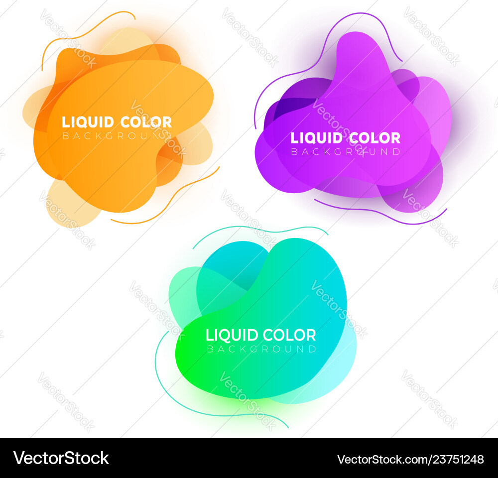 Fluid gradient shapes composition set vector image