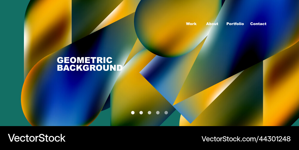 Glassmorphism landing page background template Vector Image